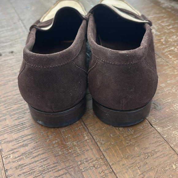 Tom Ford Brown and Cream Men's Suede Loafers Size  8 1/2 - Picture 3 of 7